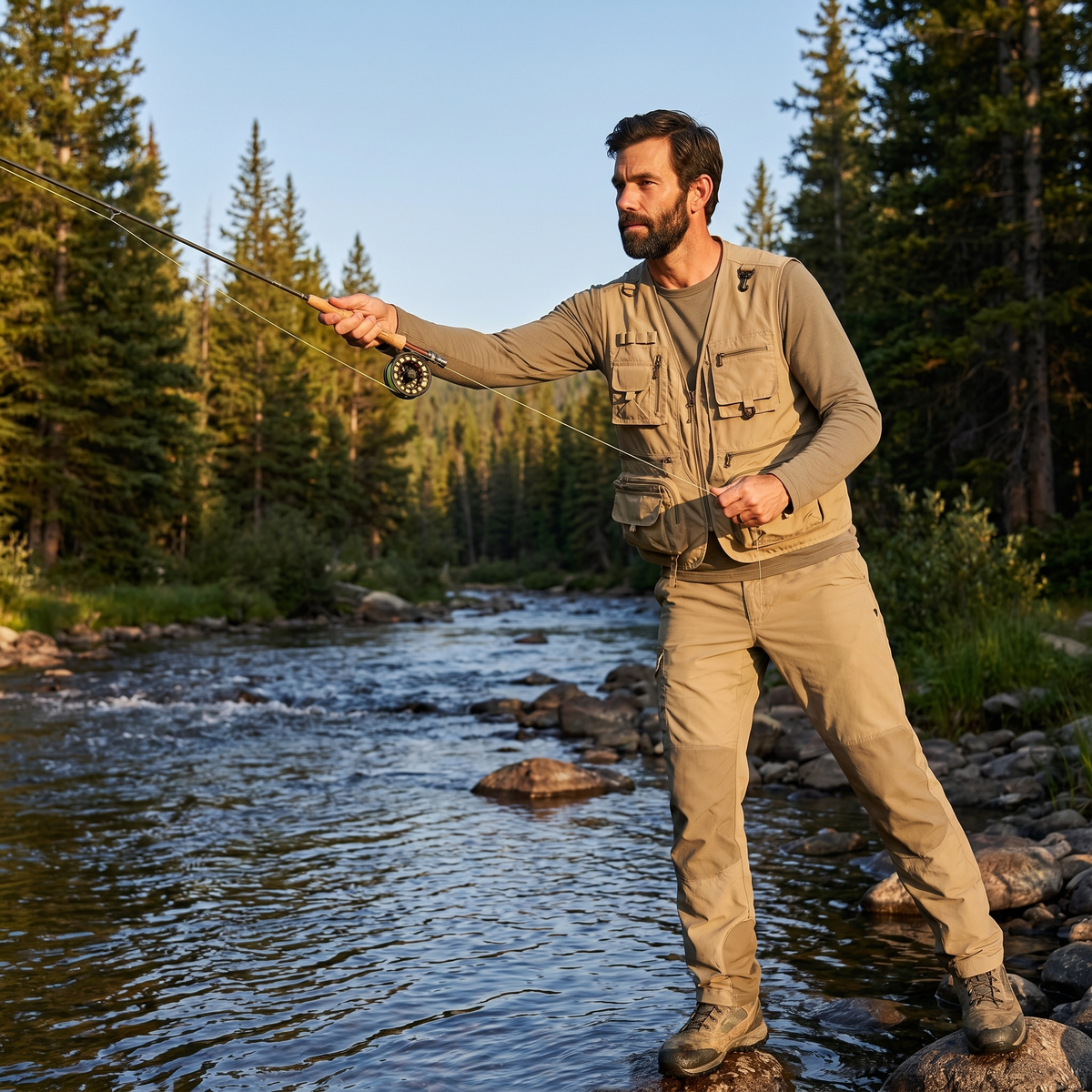 Men's Multi Pocket Utility Vest With Mesh Lining And Zip Front