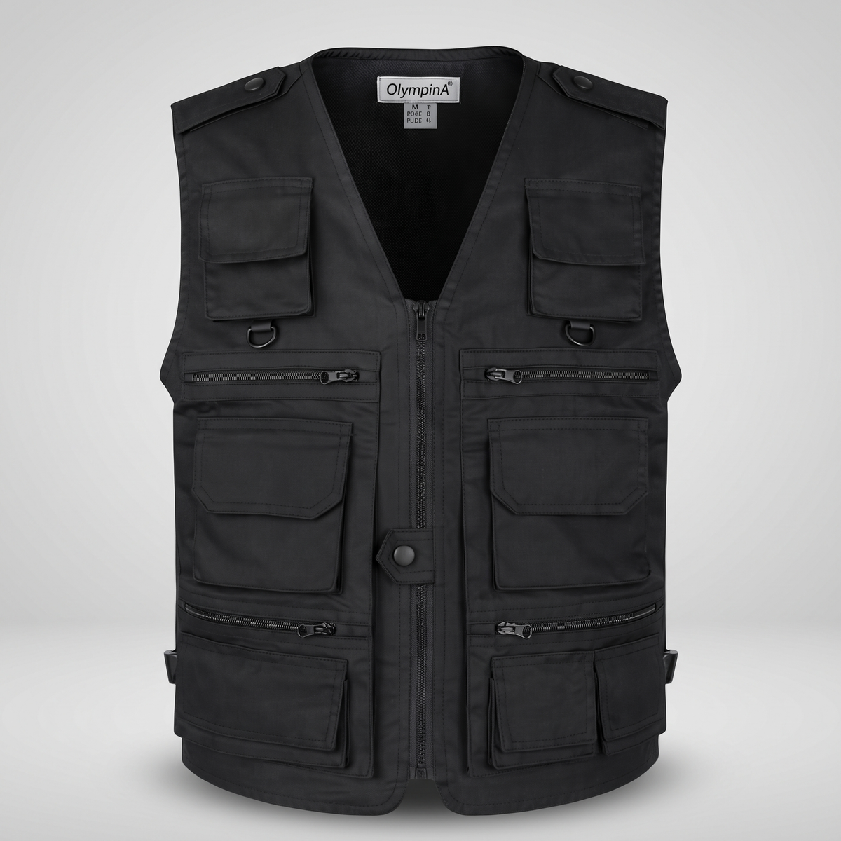 Men's Camo Utility Vest With Multi Zip And Flap Pockets