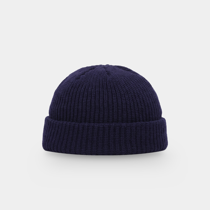 Men's Short Fisherman Beanie with Chunky Rib Knit