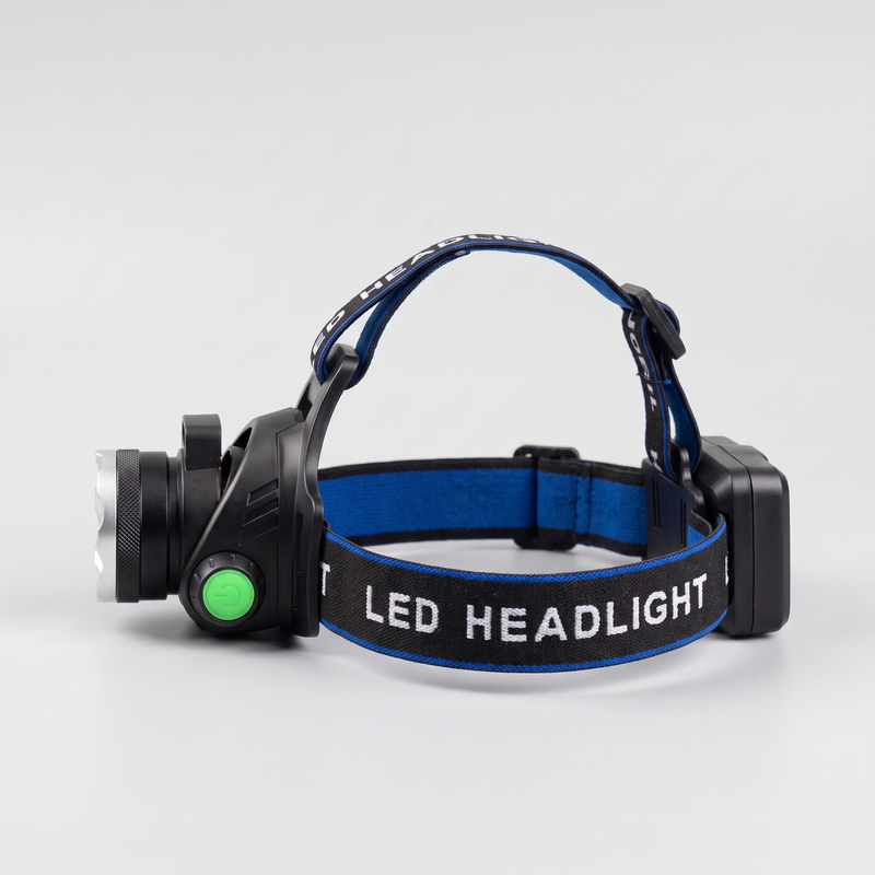Men's Rechargeable LED Headlamp with Zoom and 90 Degree Tilt
