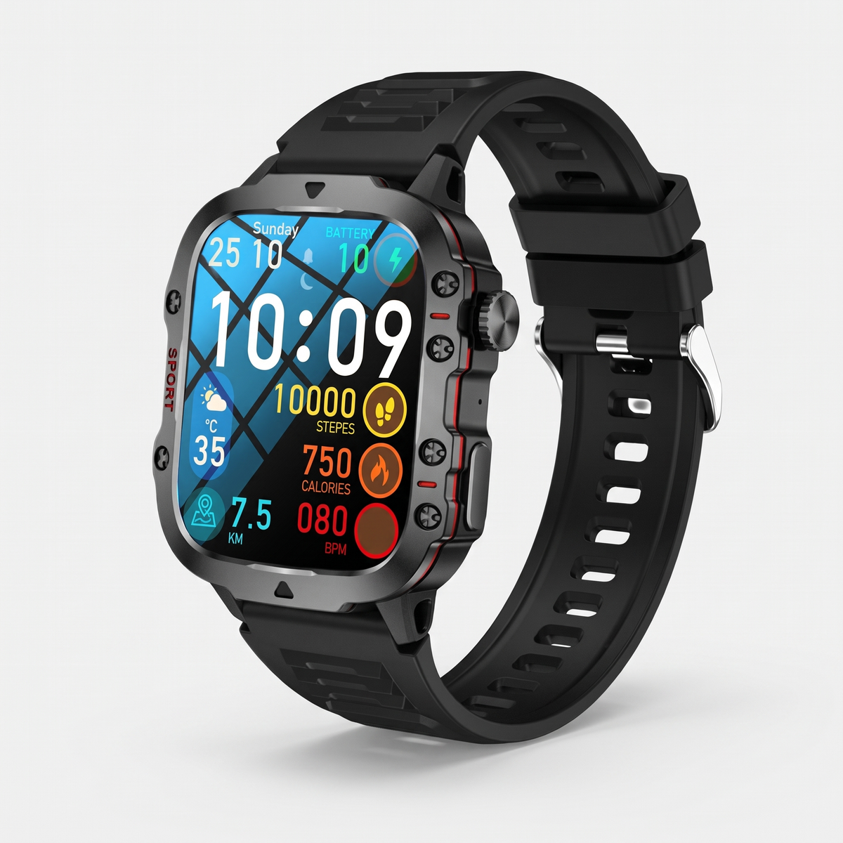 Men's Rugged Outdoor Smart Watch with Bluetooth Calling and Fitness Tracking