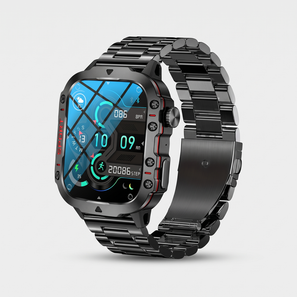 Men's Rugged Outdoor Smart Watch with Bluetooth Calling and Fitness Tracking