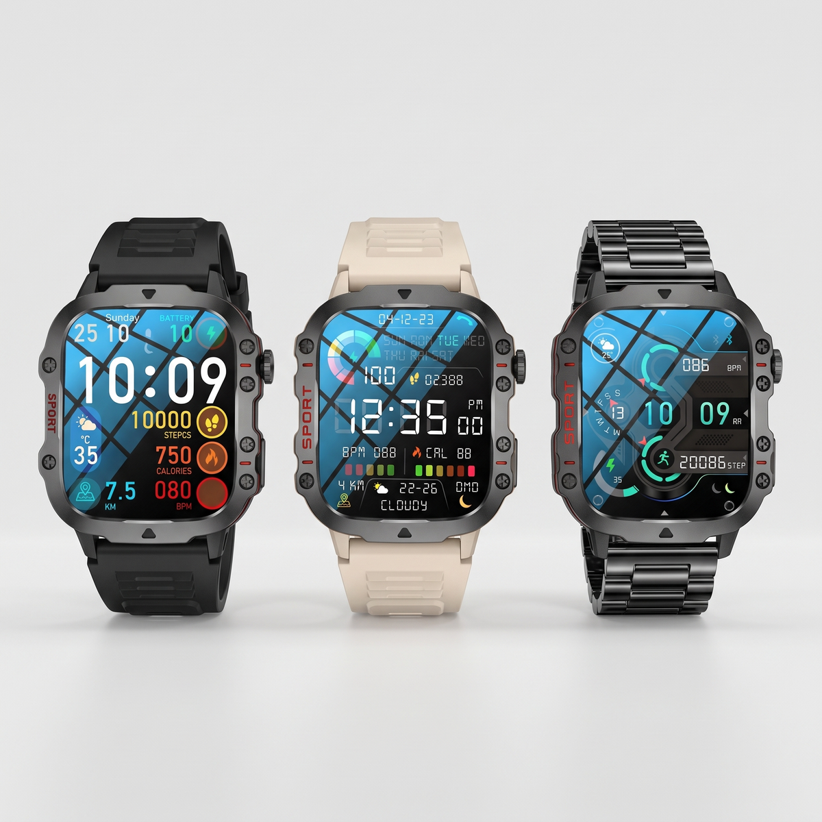 Men's Rugged Outdoor Smart Watch with Bluetooth Calling and Fitness Tracking