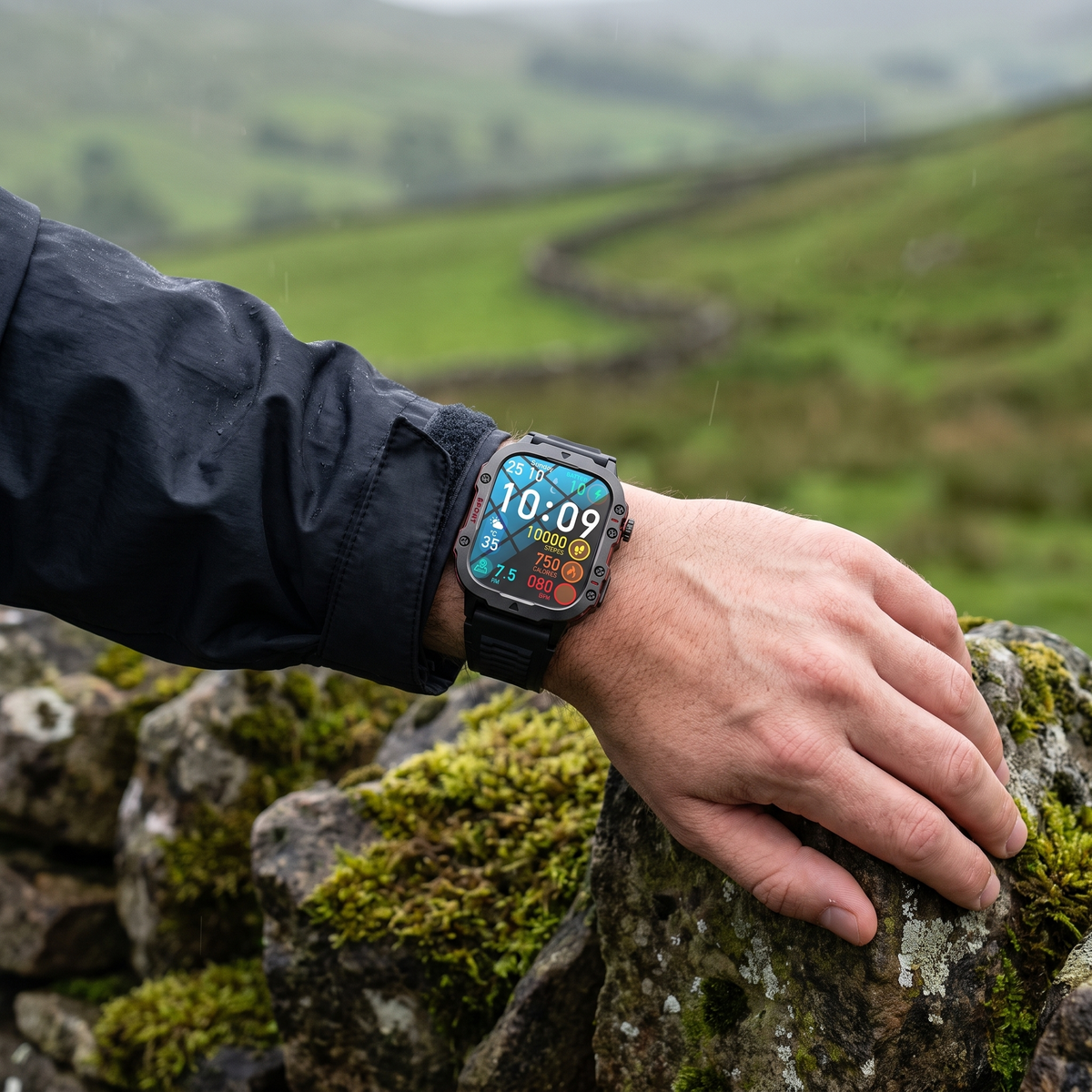 Men's Rugged Outdoor Smart Watch with Bluetooth Calling and Fitness Tracking