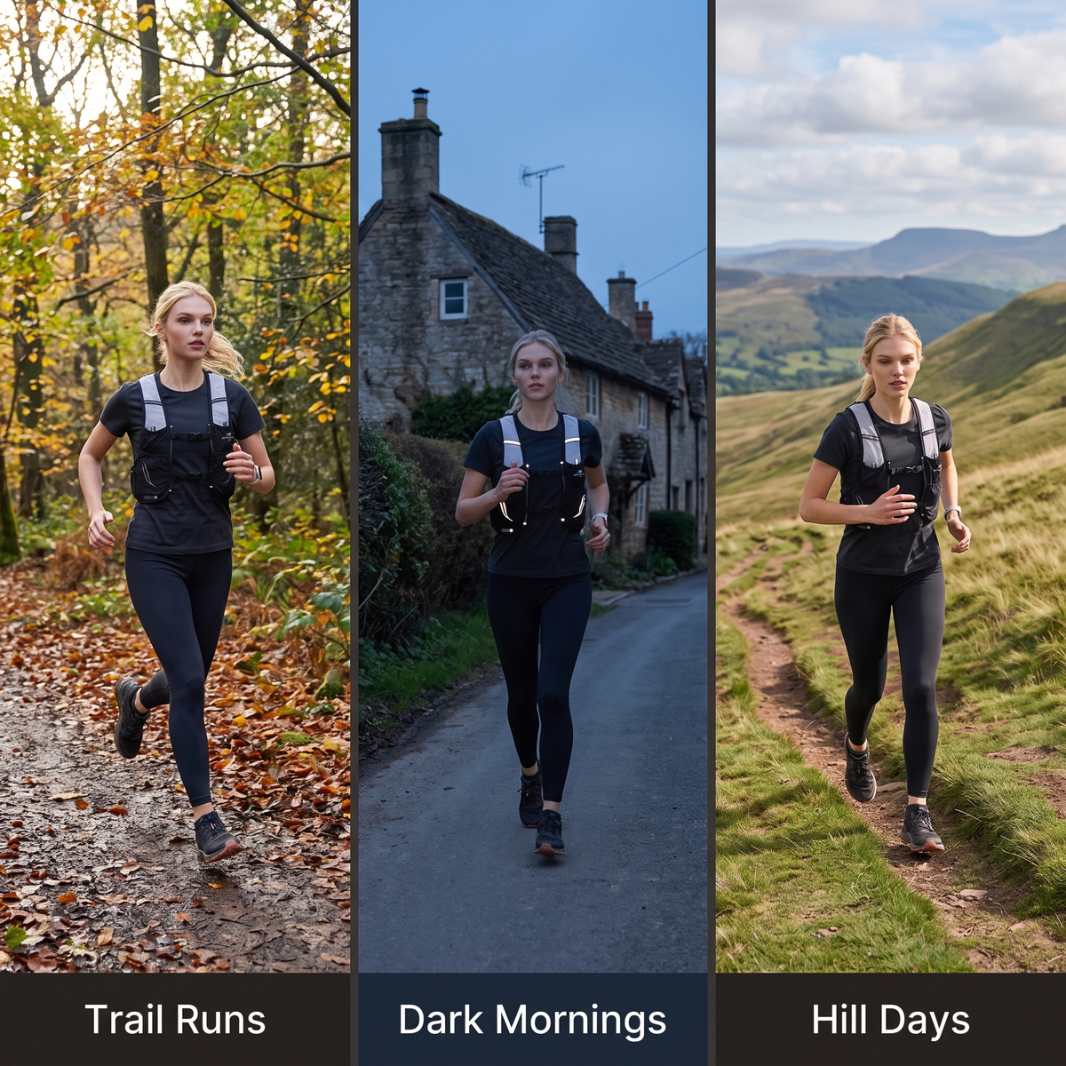 Men's Trail Running Vest with Soft Flasks and Reflective Details