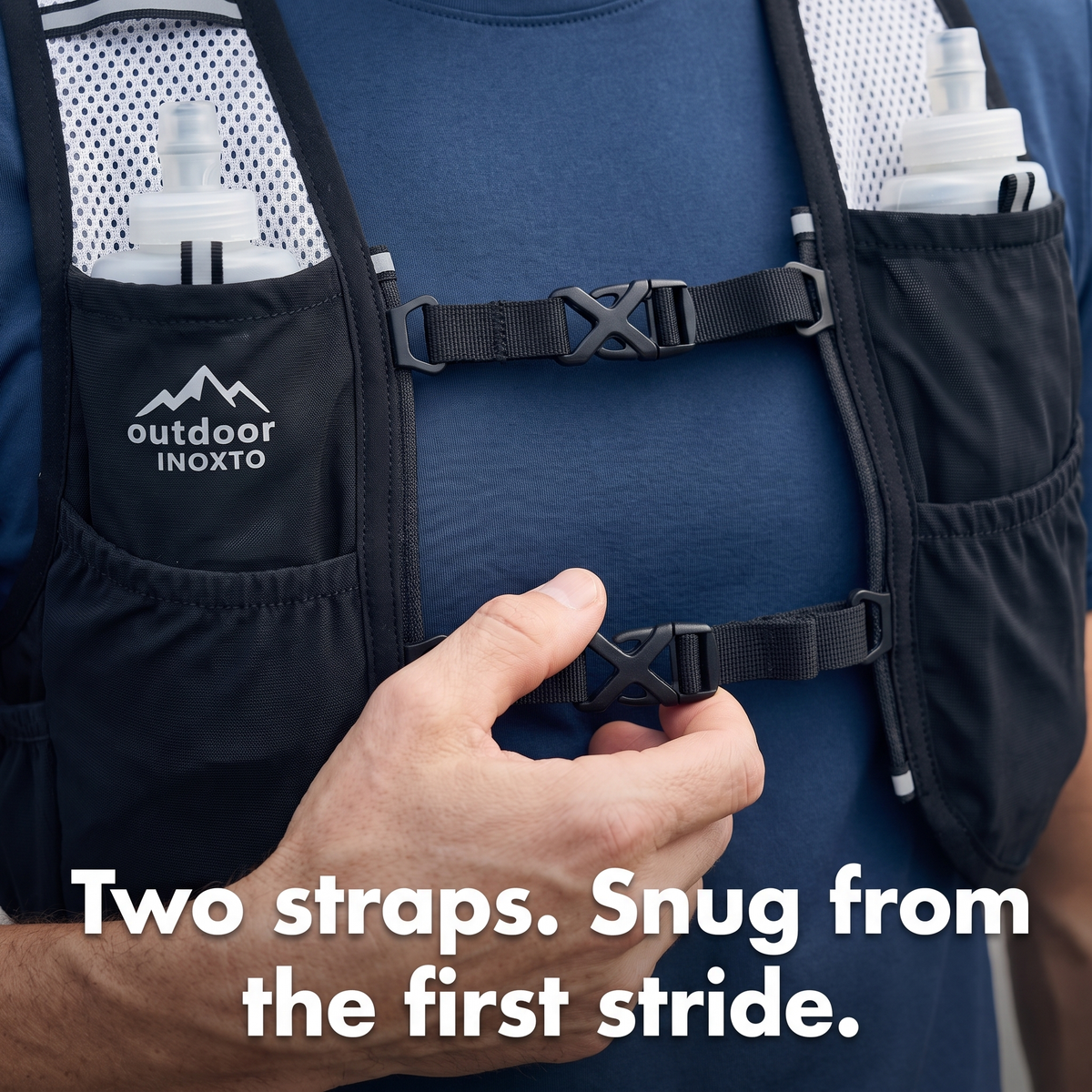 Men's Trail Running Vest with Soft Flasks and Reflective Details