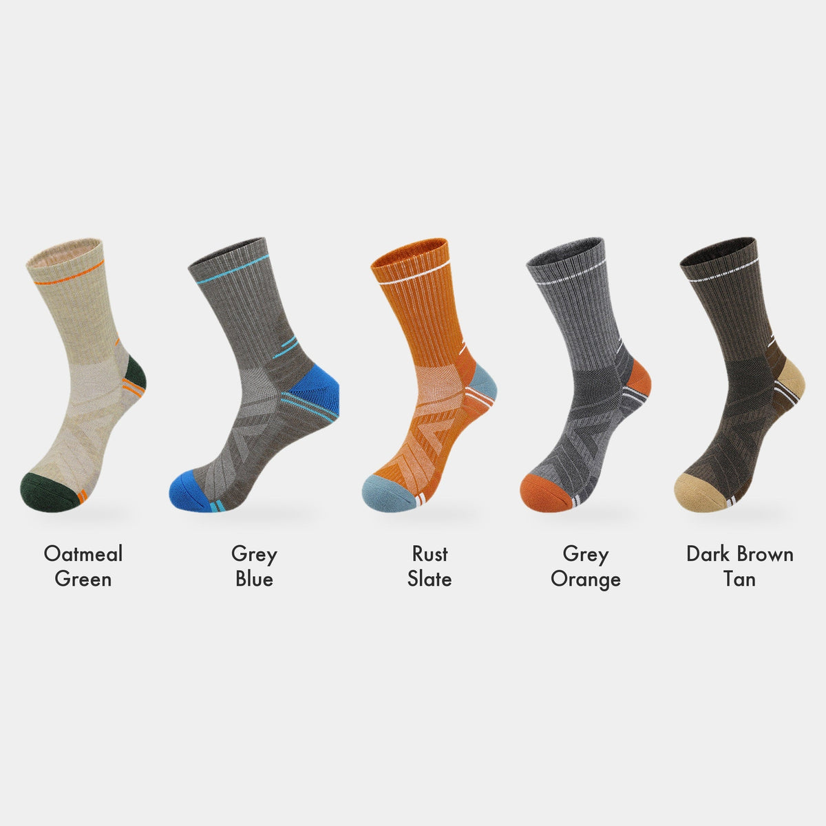 Men's Wool Blend Hiking Socks with Cushioned Sole and Arch Support