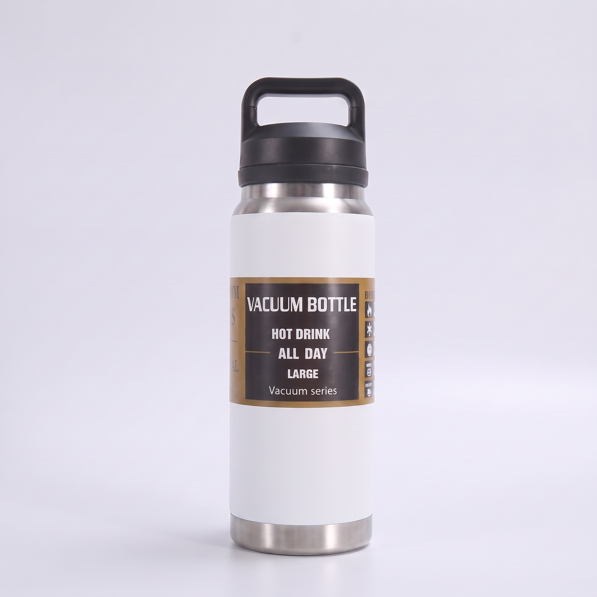 Insulated Stainless Steel Water Bottle with Carry Handle and Wide Mouth