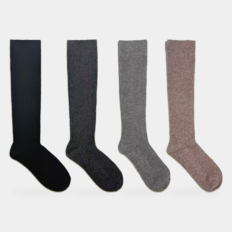 Unisex Merino Wool Knee High Boot Socks with Seamless Toe