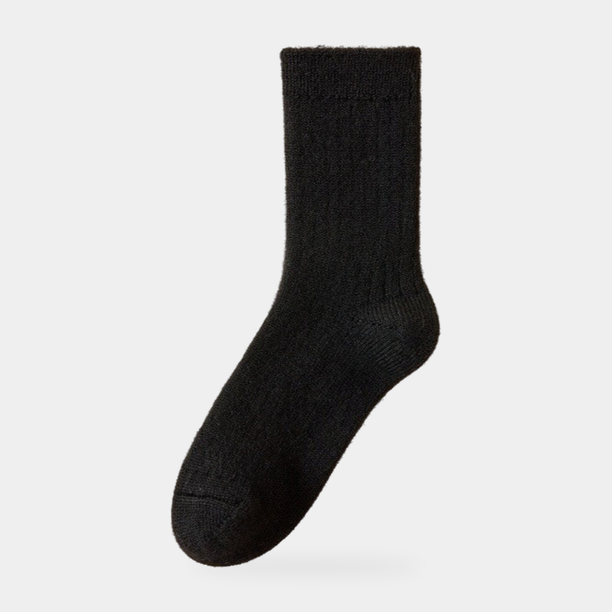 Men's Thick Wool Mid Calf Boot Socks with Ribbed Cuff