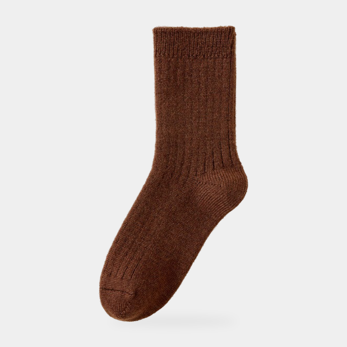 Men's Thick Wool Mid Calf Boot Socks with Ribbed Cuff