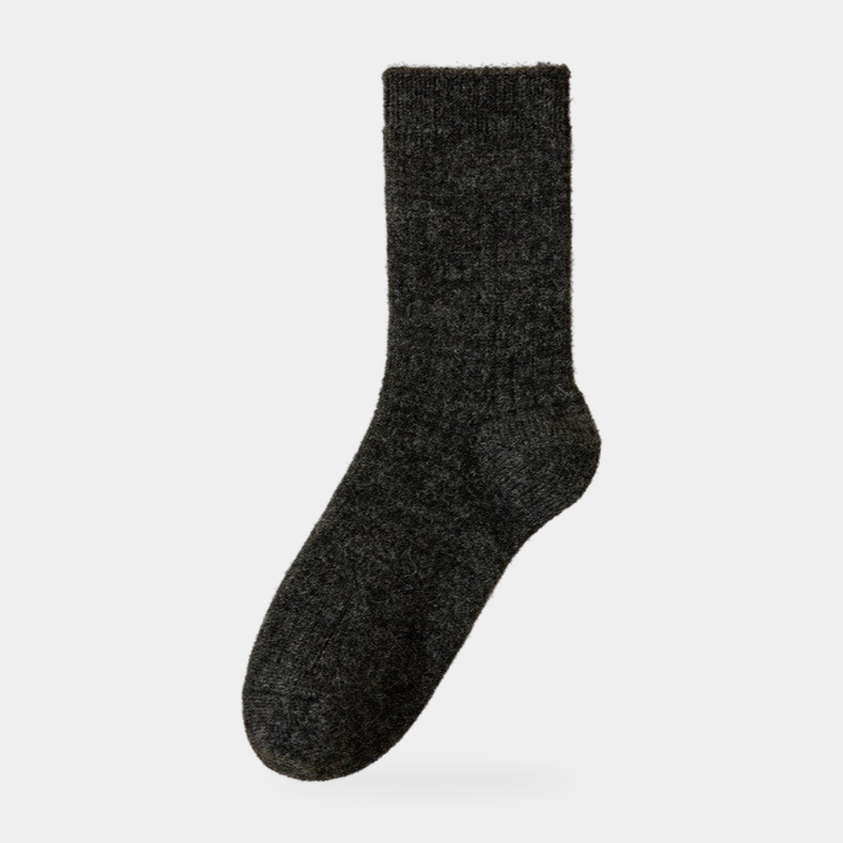 Men's Thick Wool Mid Calf Boot Socks with Ribbed Cuff