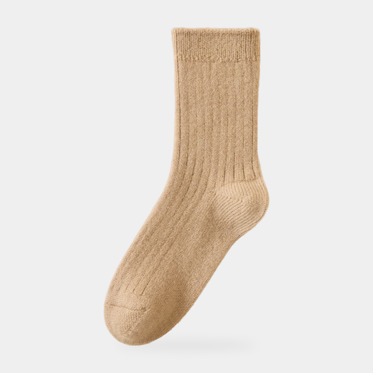 Men's Thick Wool Mid Calf Boot Socks with Ribbed Cuff