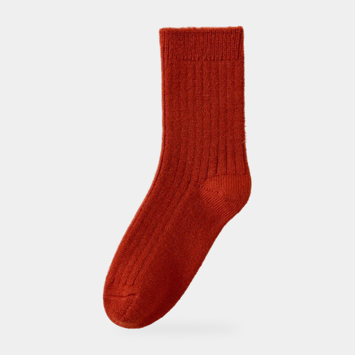 Men's Thick Wool Mid Calf Boot Socks with Ribbed Cuff