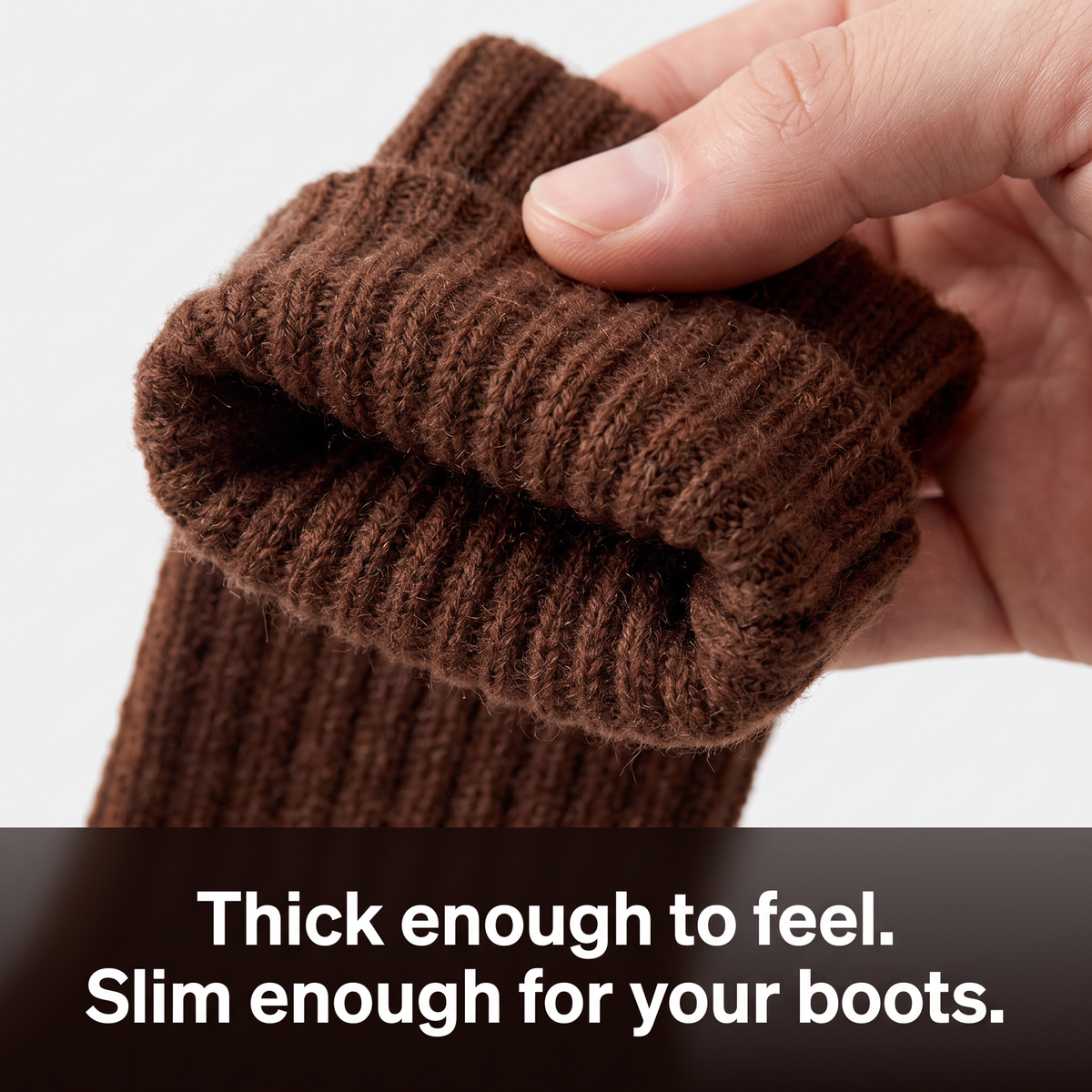 Men's Thick Wool Mid Calf Boot Socks with Ribbed Cuff